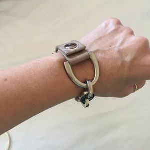 Leather Chain Bracelet, Pre-owned